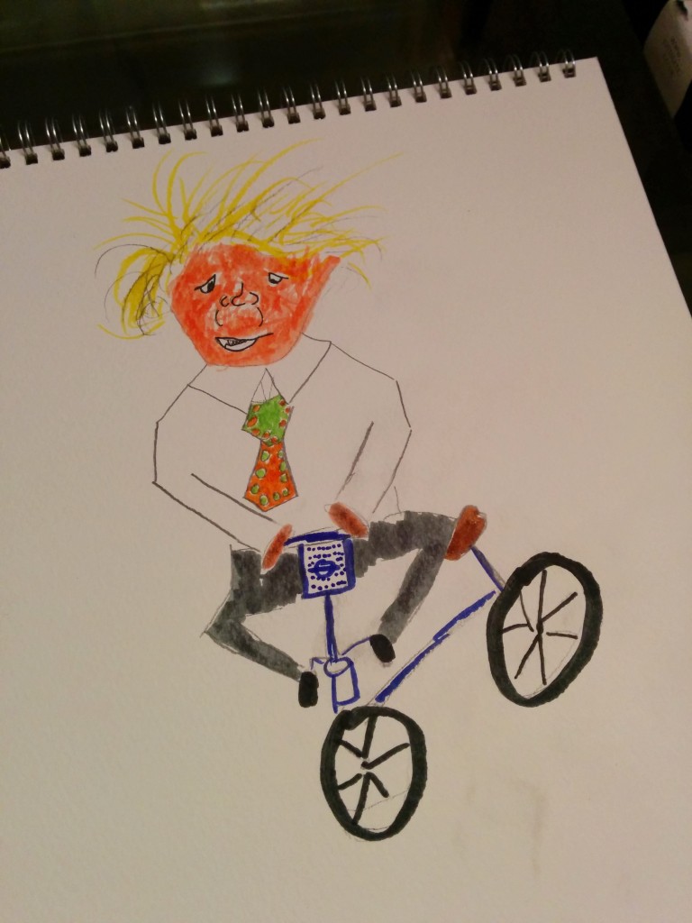 Boris Johnson on his bike